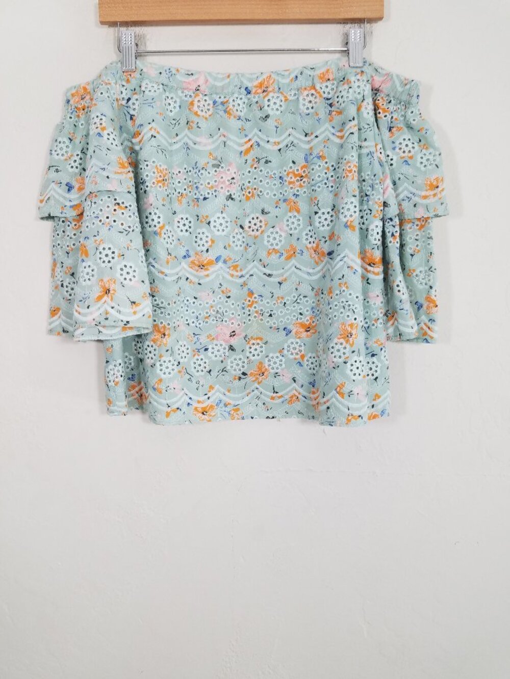 Anthropologie Laia Ashtabula Off The Shoulder Floral Top Blouse Size L
